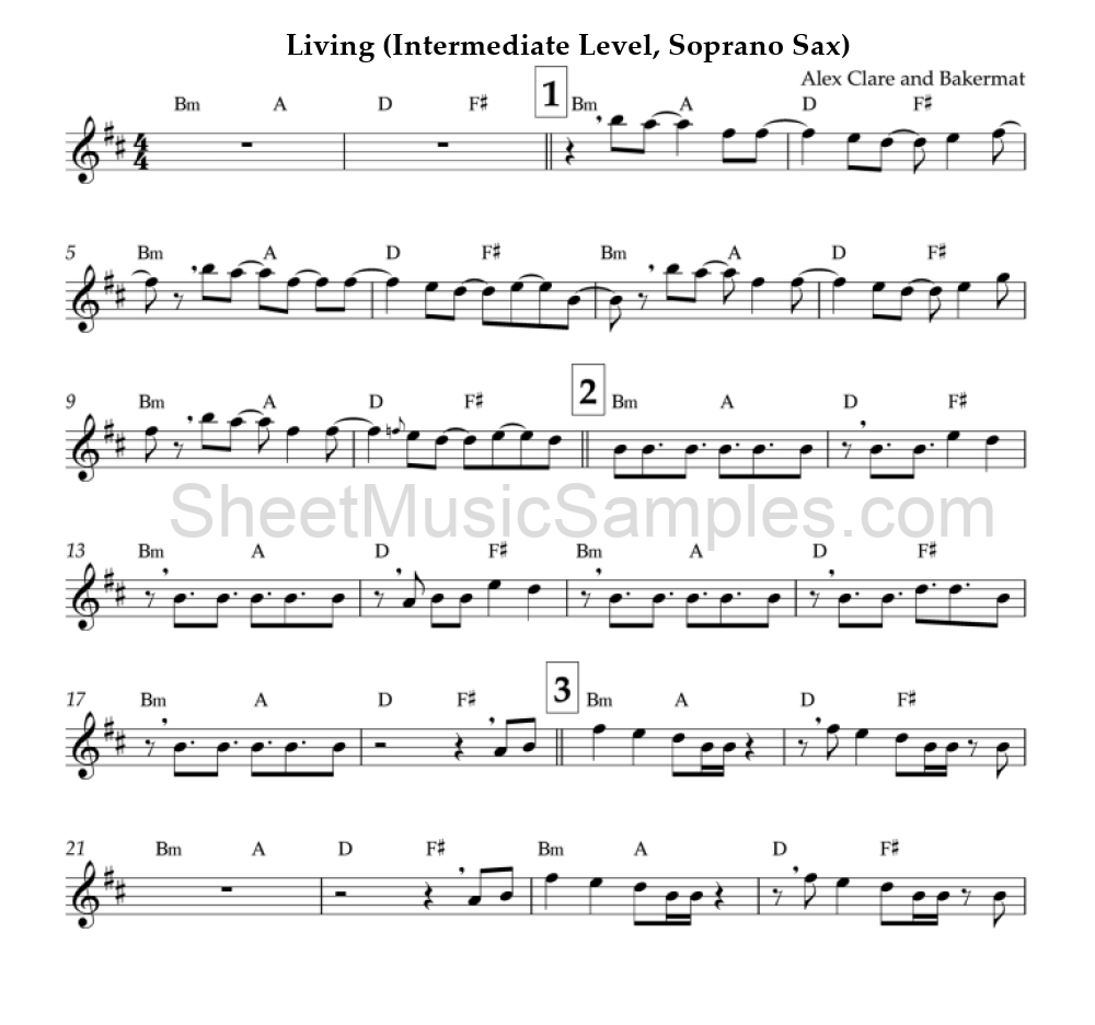 Living (Intermediate Level, Soprano Sax)