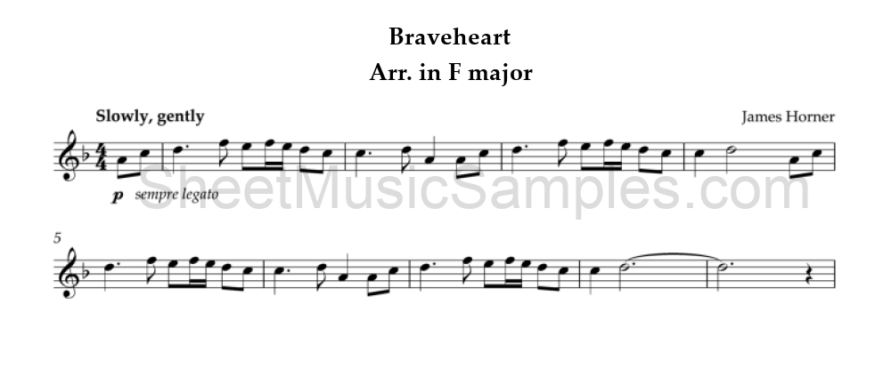 Braveheart - Arr. in F major