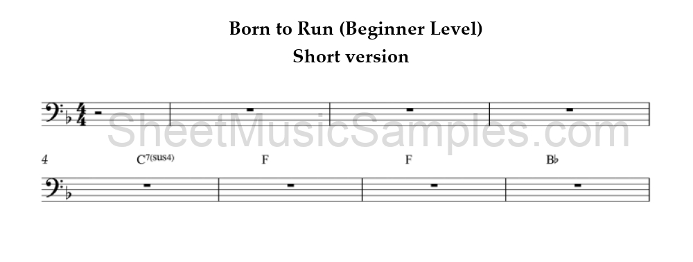 Born to Run (Beginner Level) - Short version