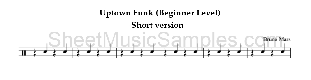 Uptown Funk (Beginner Level) - Short version