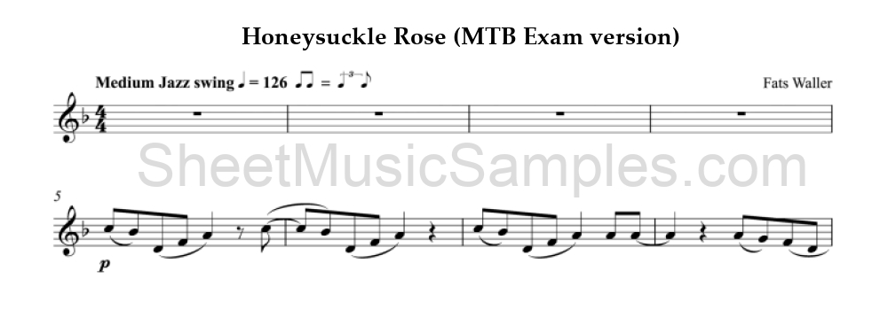 Honeysuckle Rose (MTB Exam version)