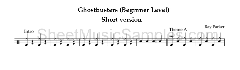 Ghostbusters (Beginner Level) - Short version