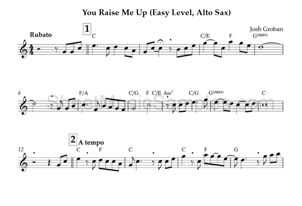 You Raise Me Up (Easy Level, Alto Sax)