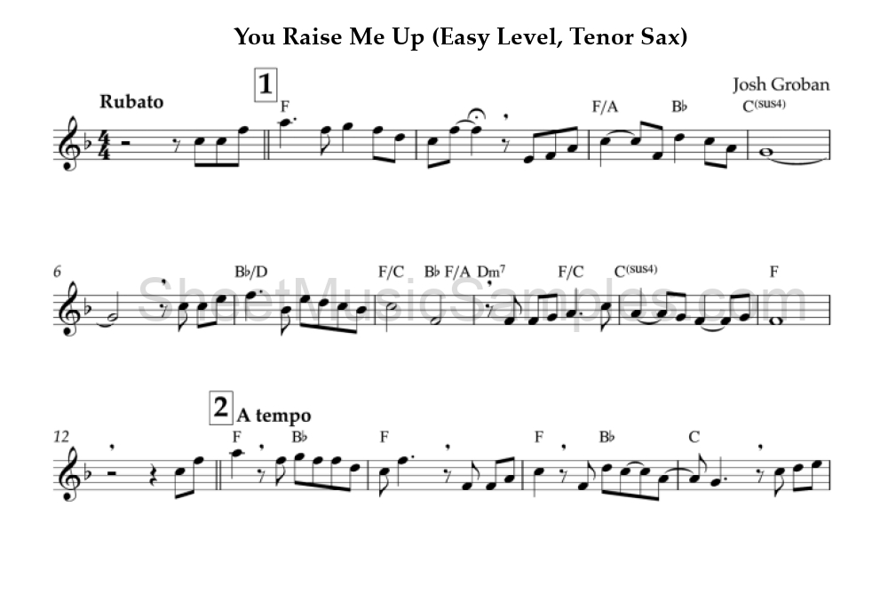 You Raise Me Up (Easy Level, Tenor Sax)