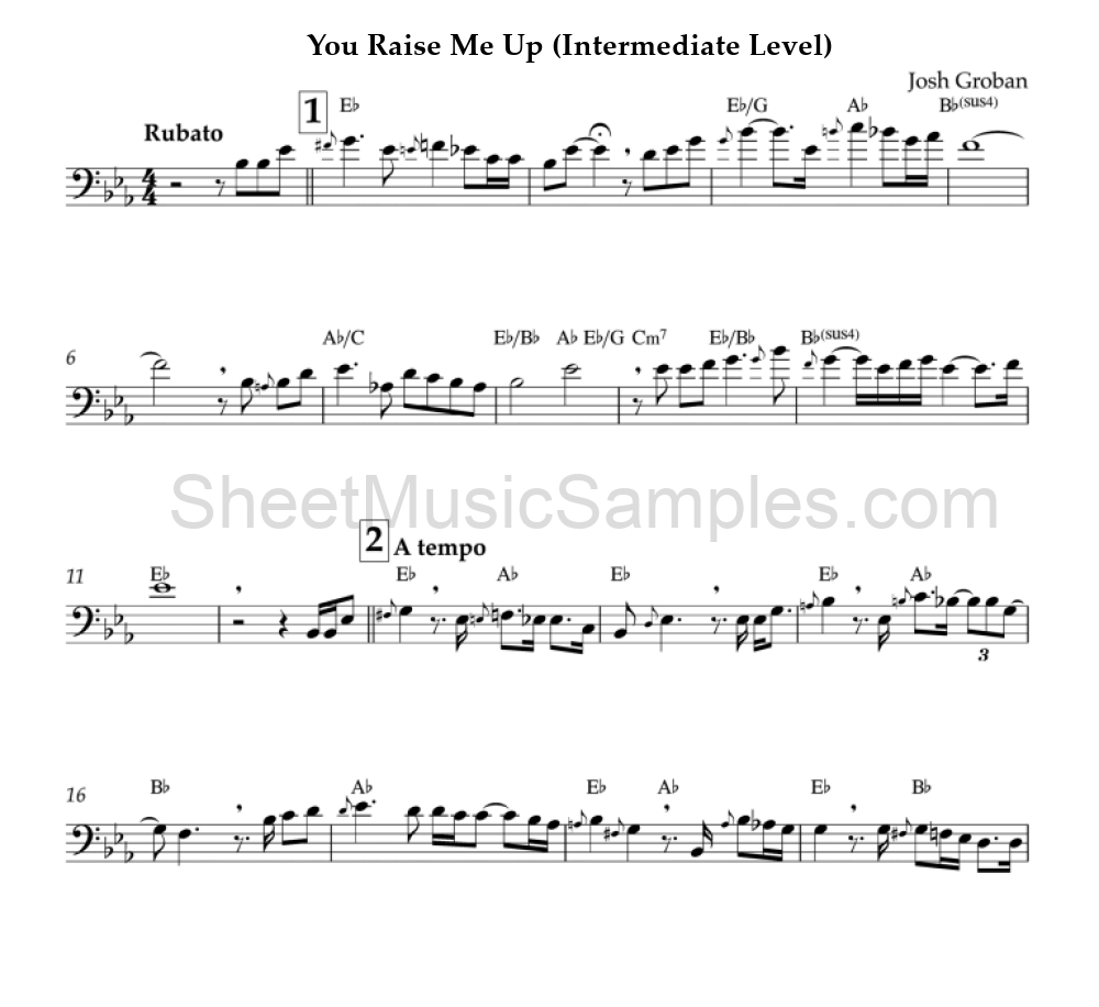 You Raise Me Up (Intermediate Level)