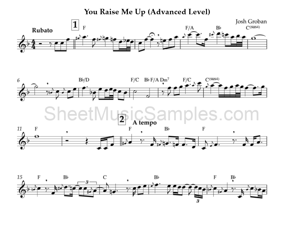 You Raise Me Up (Advanced Level)