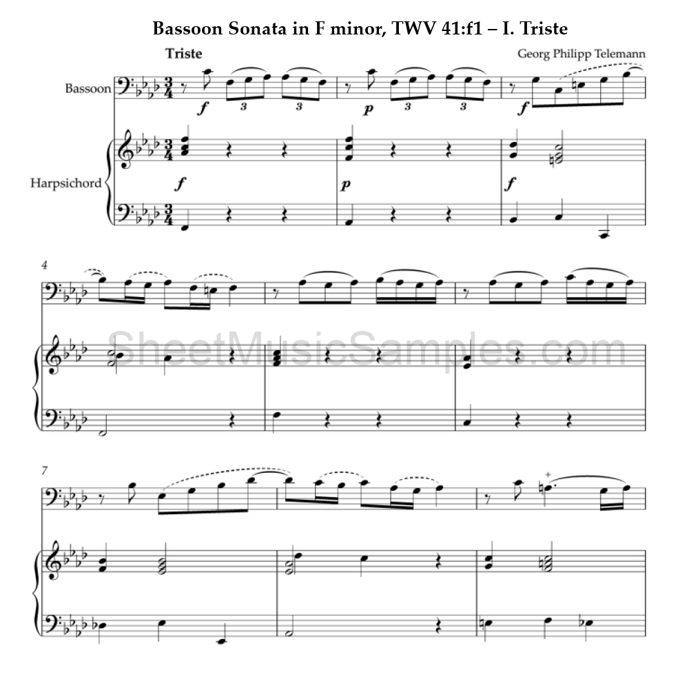 Bassoon Sonata in F minor, TWV 41:f1 – I. Triste