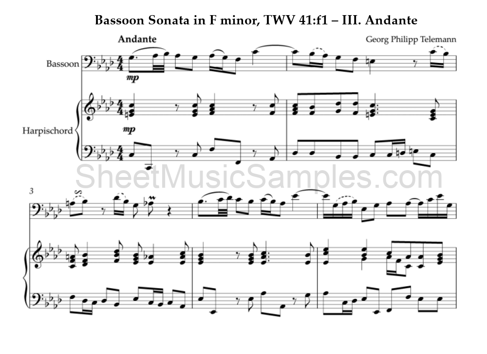 Bassoon Sonata in F minor, TWV 41:f1 – III. Andante