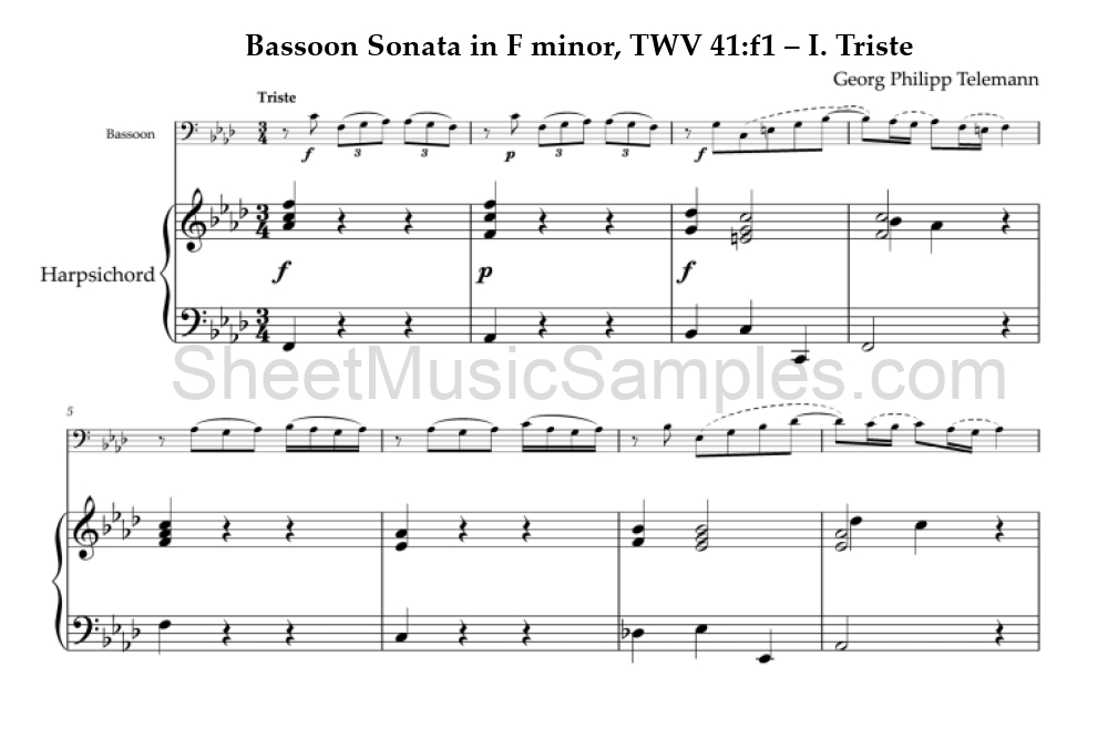 Bassoon Sonata in F minor, TWV 41:f1 – I. Triste