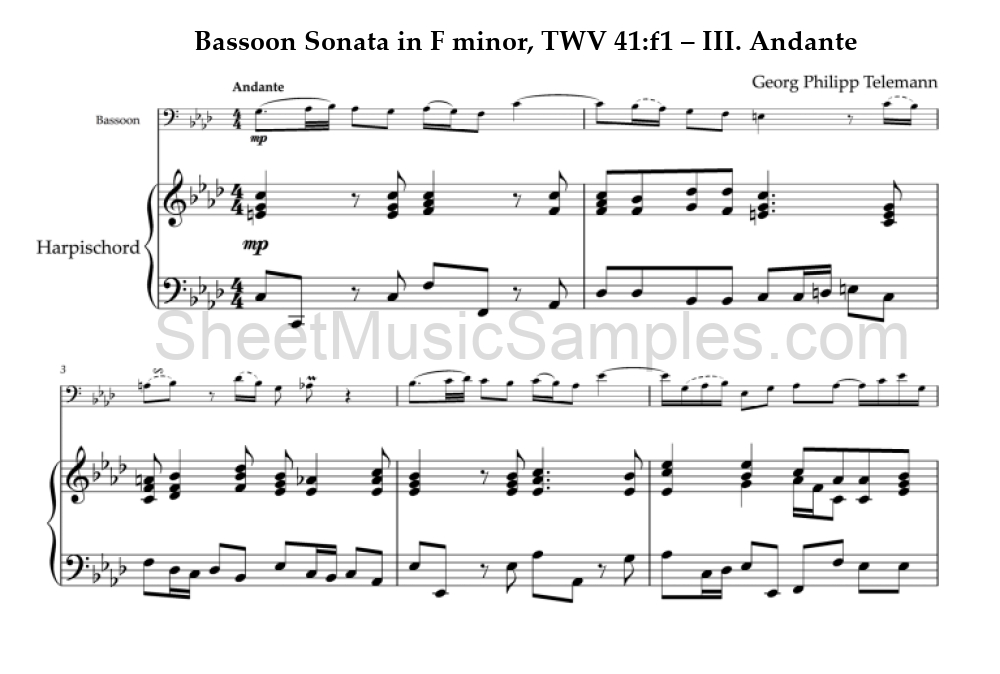 Bassoon Sonata in F minor, TWV 41:f1 – III. Andante