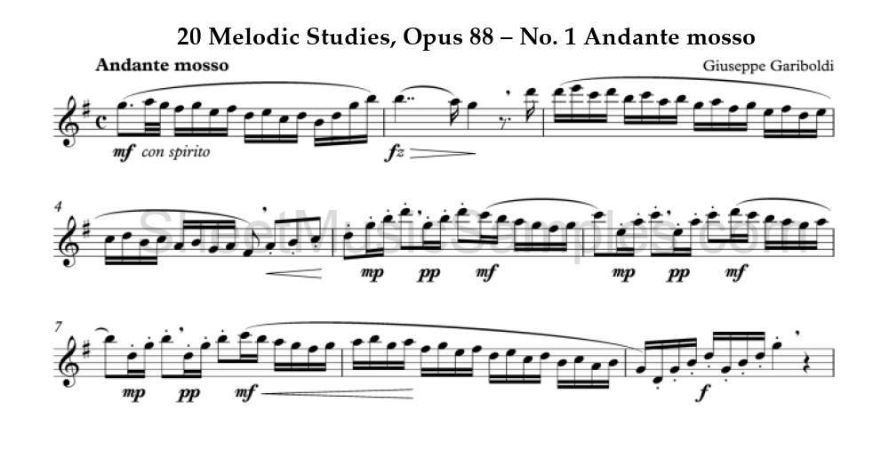 20 Melodic Studies, Opus 88 – No. 1 Andante mosso