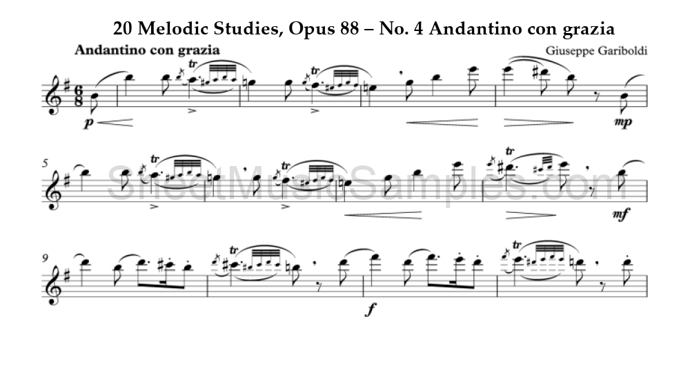 20 Melodic Studies, Opus 88 – No. 4 Andantino con grazia