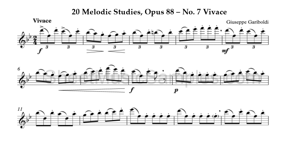 20 Melodic Studies, Opus 88 – No. 7 Vivace