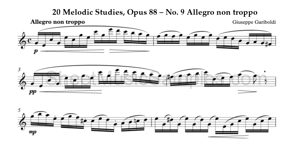 20 Melodic Studies, Opus 88 – No. 9 Allegro non troppo