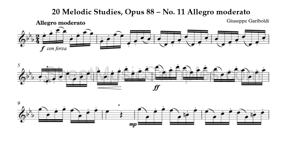 20 Melodic Studies, Opus 88 – No. 11 Allegro moderato