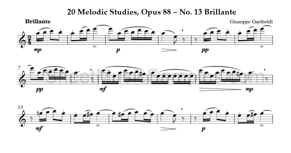 20 Melodic Studies, Opus 88 – No. 13 Brillante