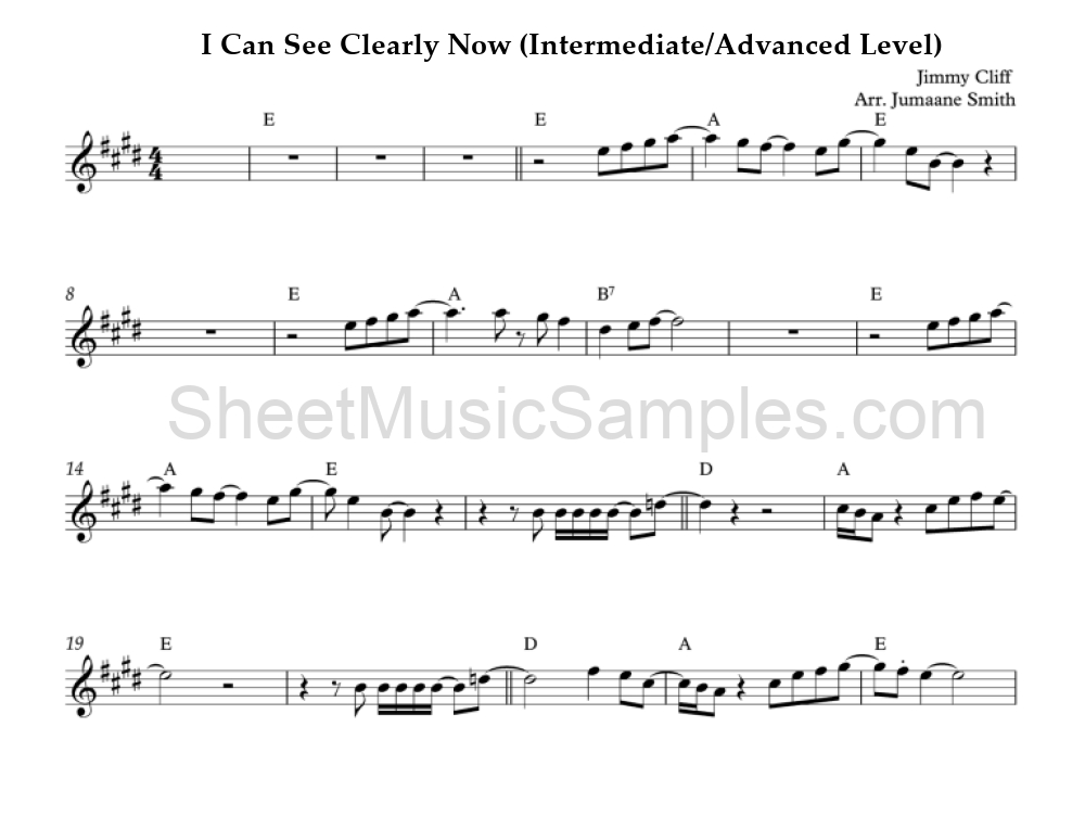 I Can See Clearly Now (Intermediate/Advanced Level)