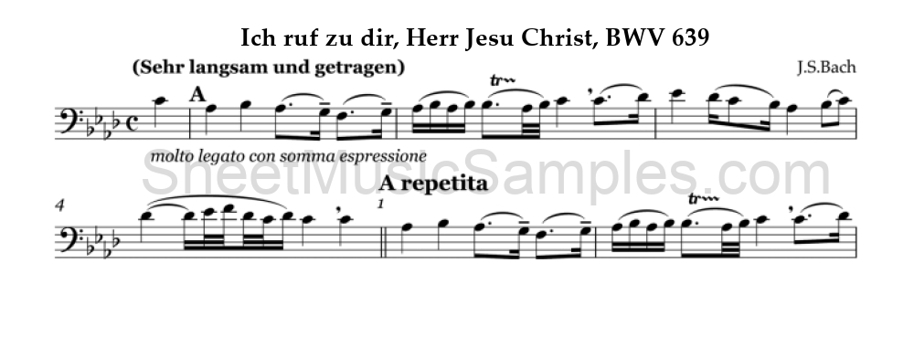 Ich ruf zu dir, Herr Jesu Christ, BWV 639