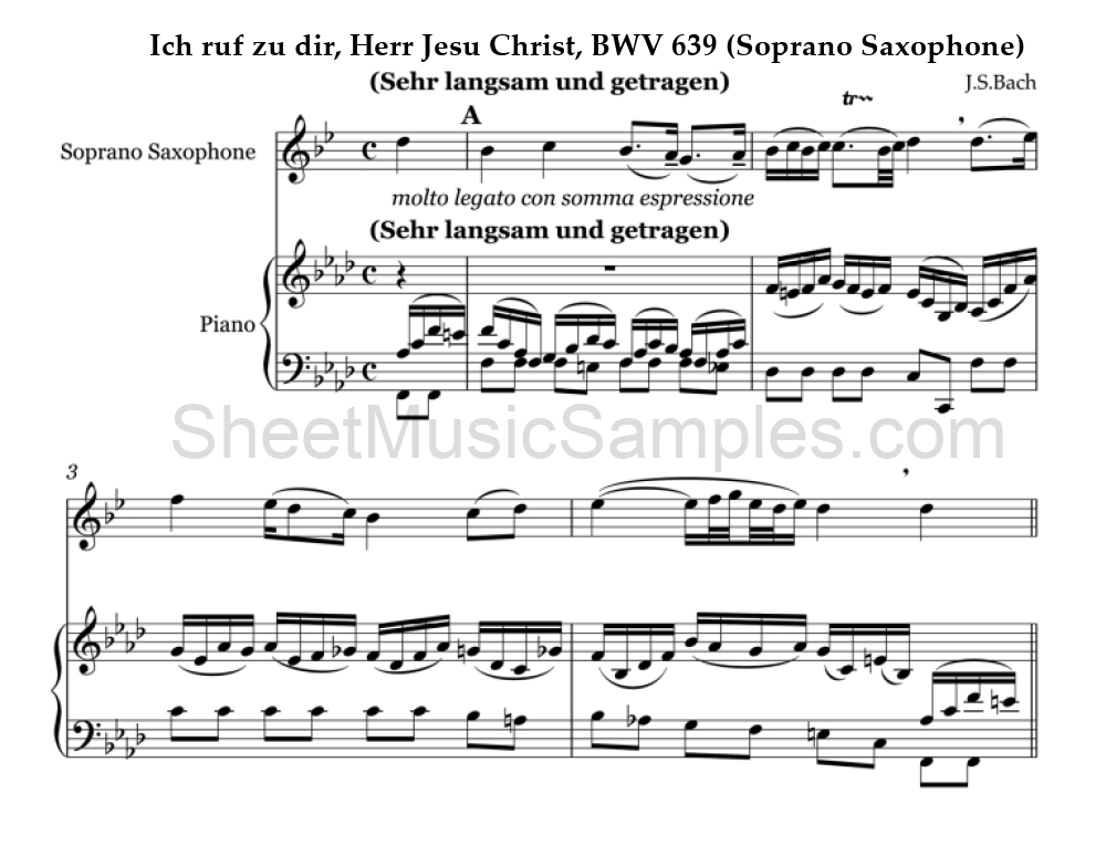 Ich ruf zu dir, Herr Jesu Christ, BWV 639 (Soprano Saxophone)