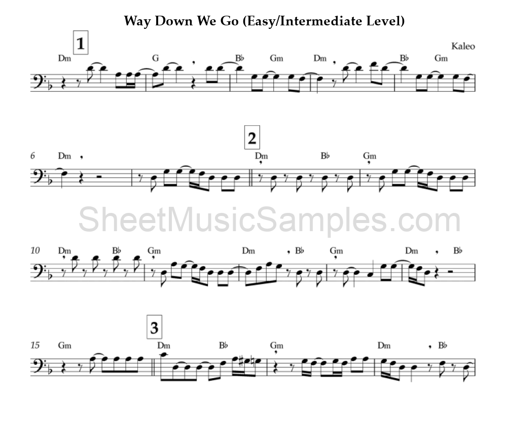 Way Down We Go (Easy/Intermediate Level)