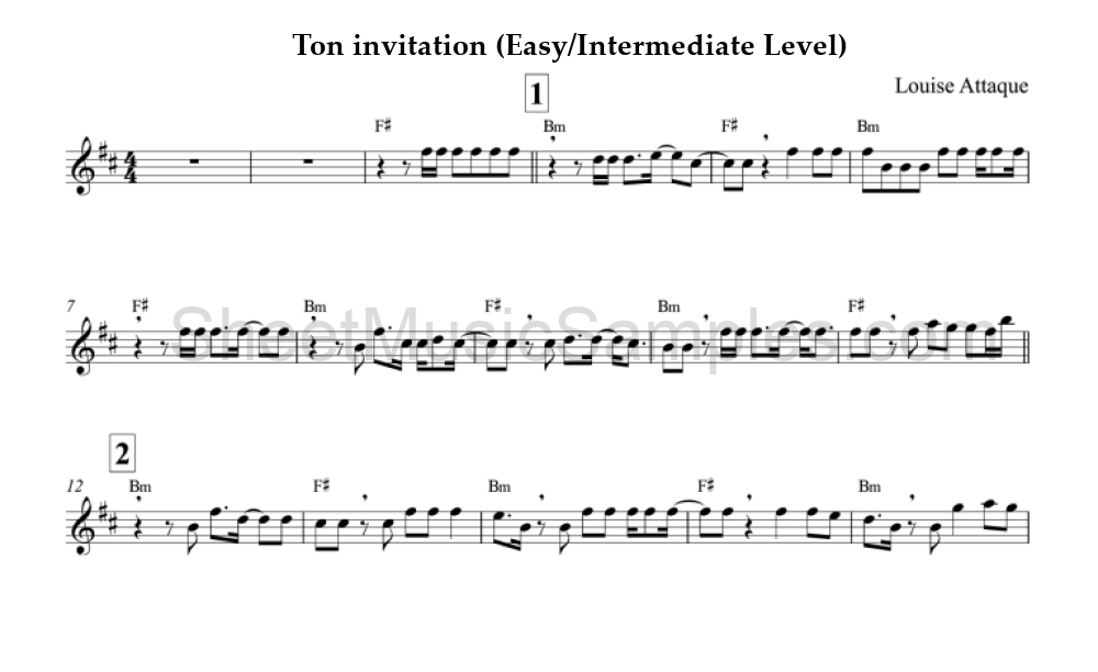 Ton invitation (Easy/Intermediate Level)