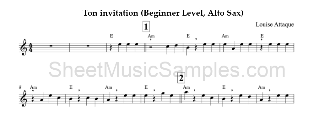 Ton invitation (Beginner Level, Alto Sax)