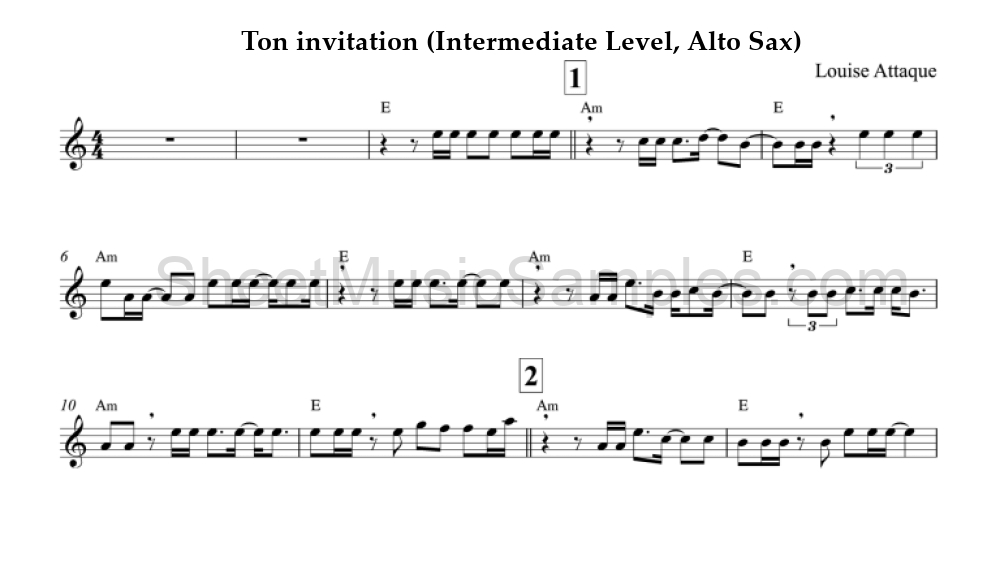 Ton invitation (Intermediate Level, Alto Sax)