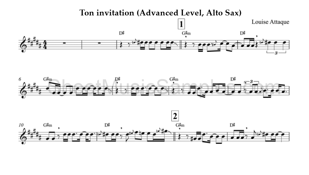 Ton invitation (Advanced Level, Alto Sax)