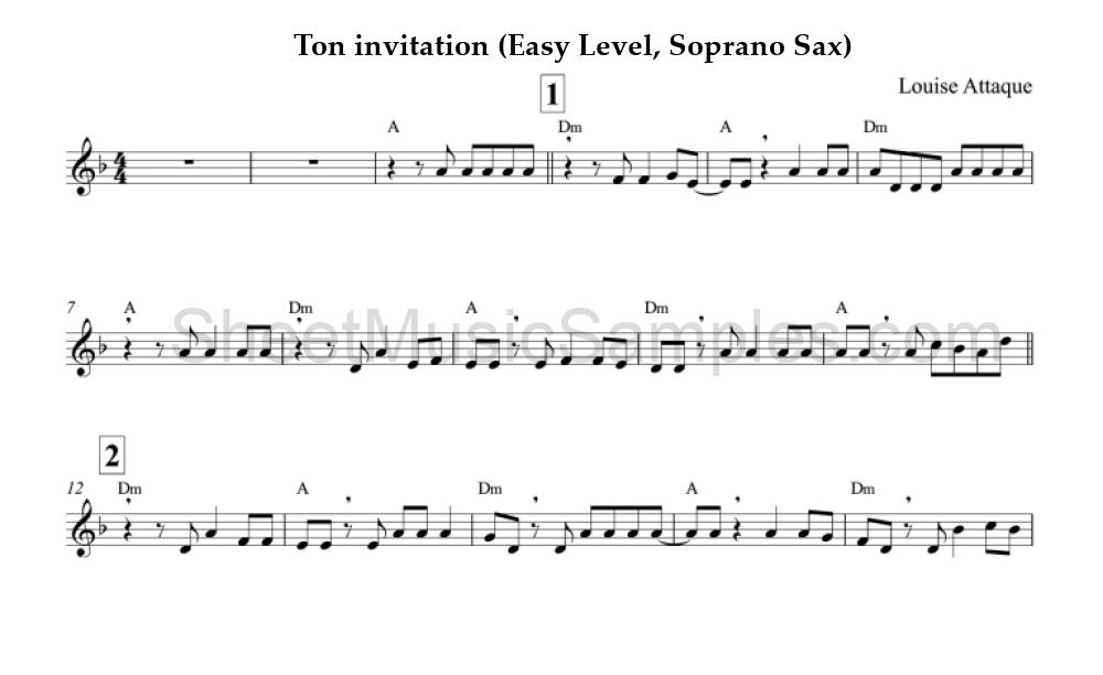 Ton invitation (Easy Level, Soprano Sax)