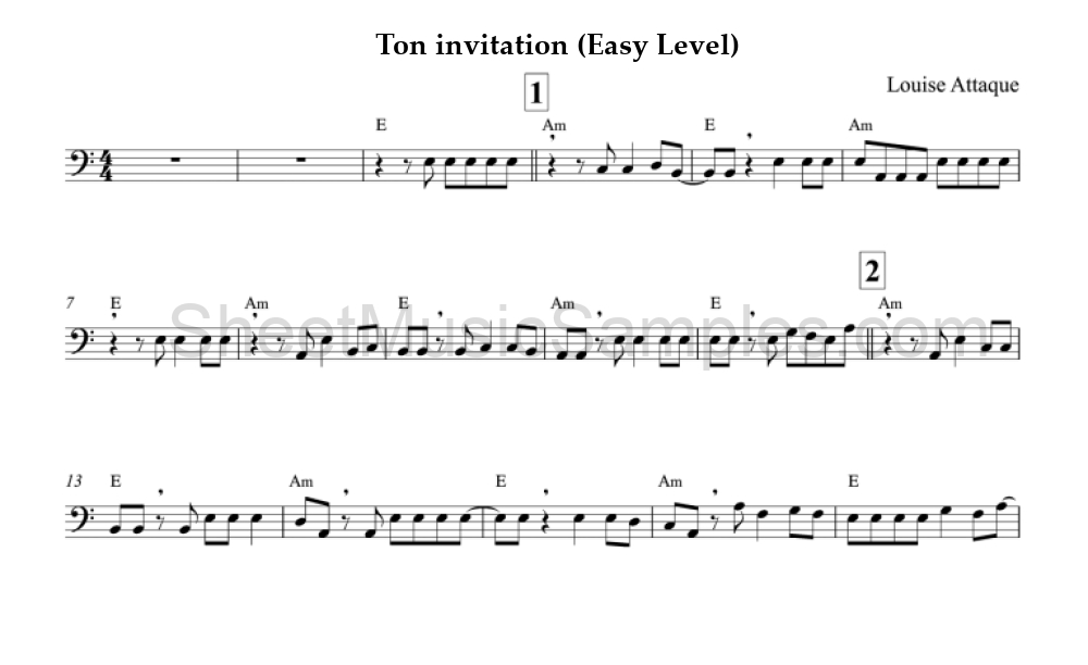 Ton invitation (Easy Level)