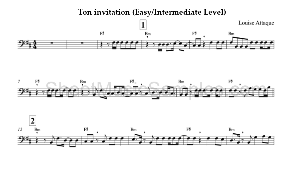 Ton invitation (Easy/Intermediate Level)