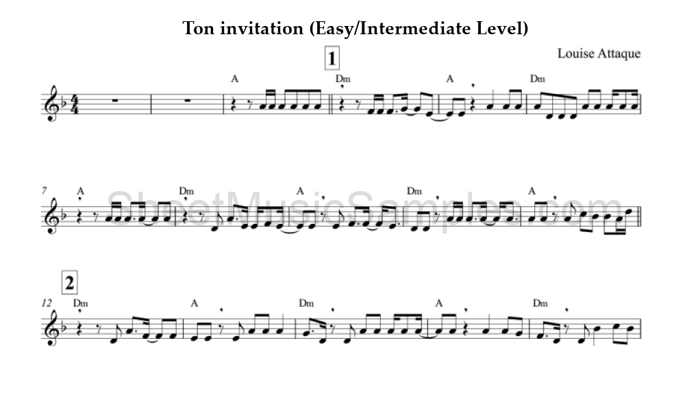 Ton invitation (Easy/Intermediate Level)