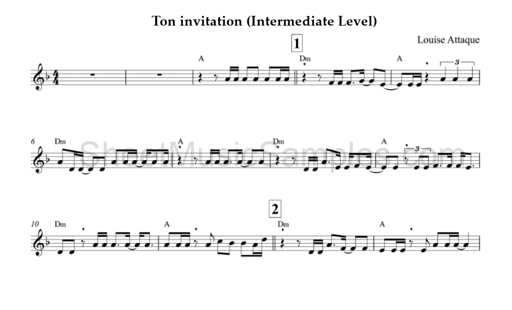 Ton invitation (Intermediate Level)