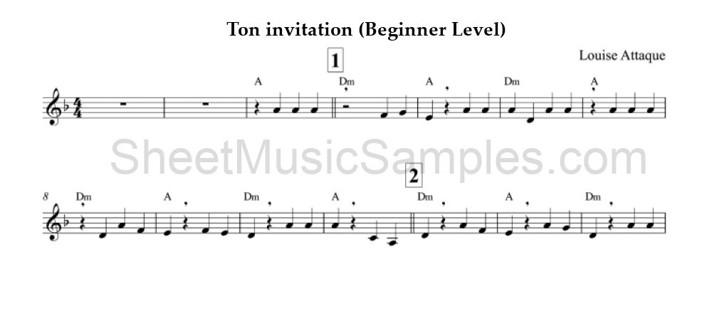 Ton invitation (Beginner Level)