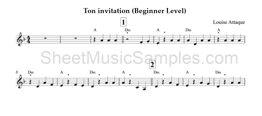 Ton invitation (Beginner Level)