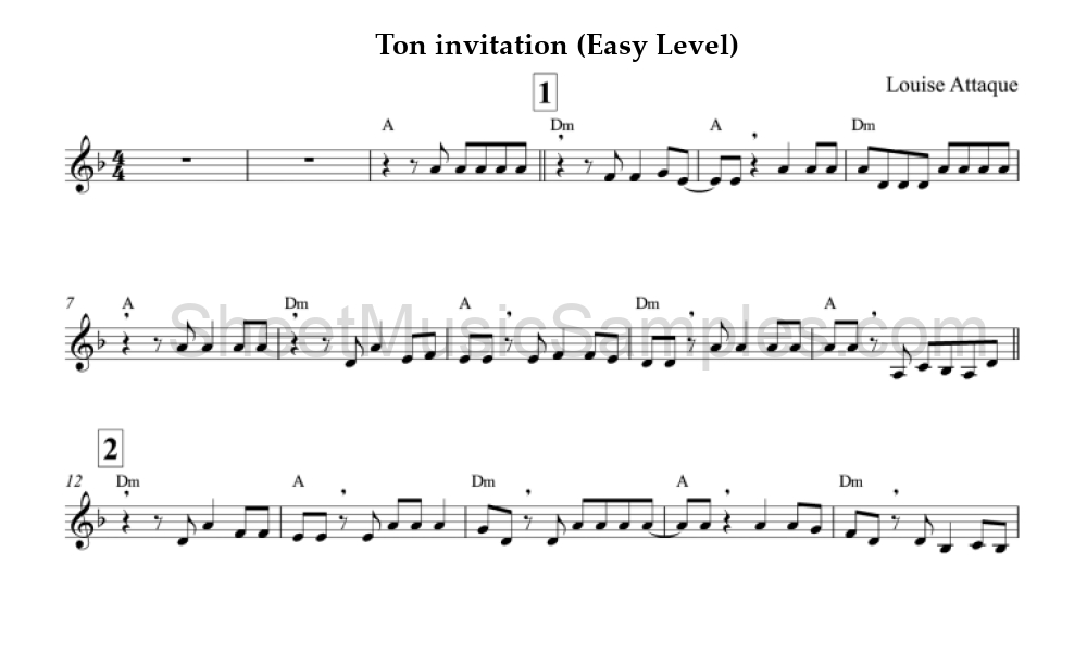 Ton invitation (Easy Level)