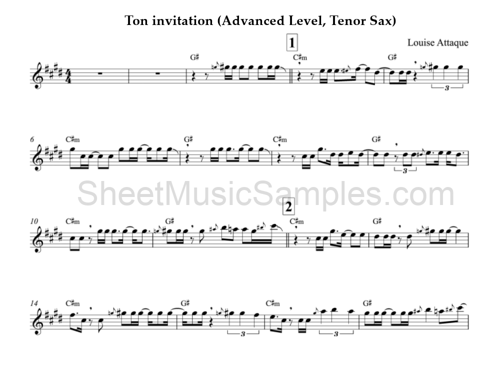 Ton invitation (Advanced Level, Tenor Sax)