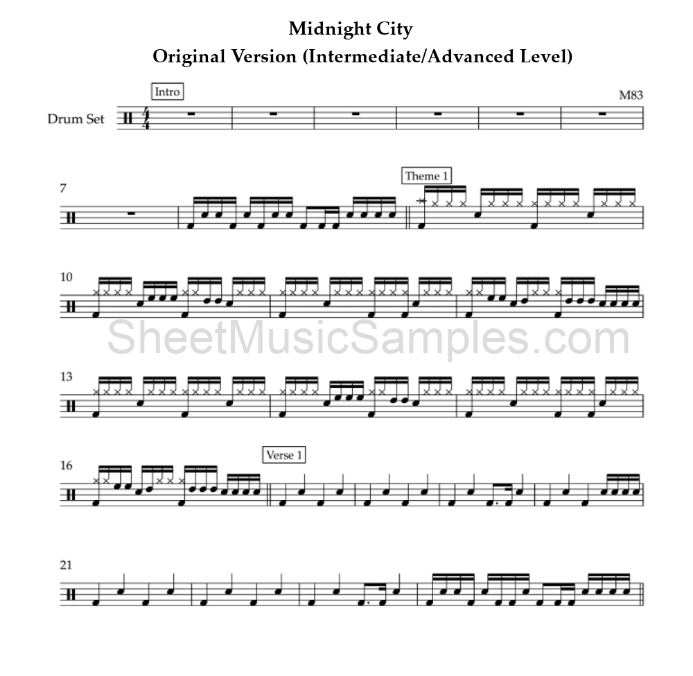 Midnight City - Original Version (Intermediate/Advanced Level)