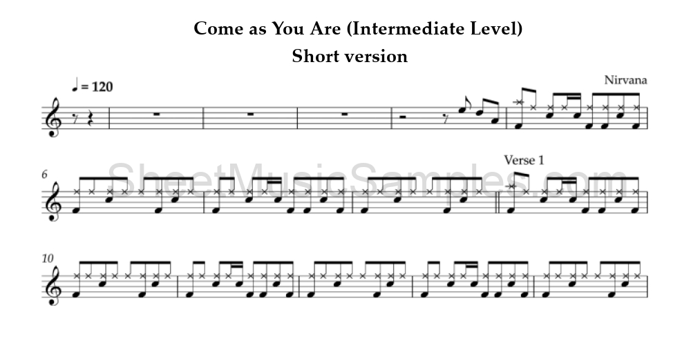 Come as You Are (Intermediate Level) - Short version