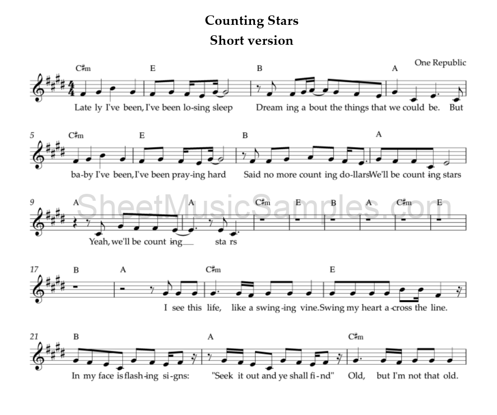 Counting Stars - Short version