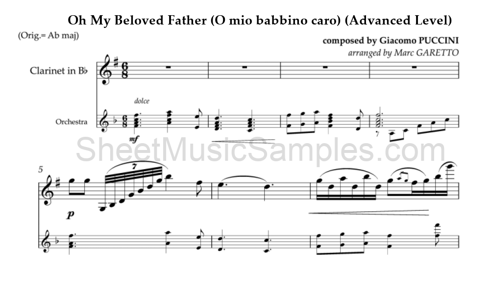 Oh My Beloved Father (O mio babbino caro) (Advanced Level)