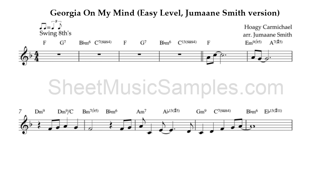 Georgia On My Mind (Easy Level, Jumaane Smith version)