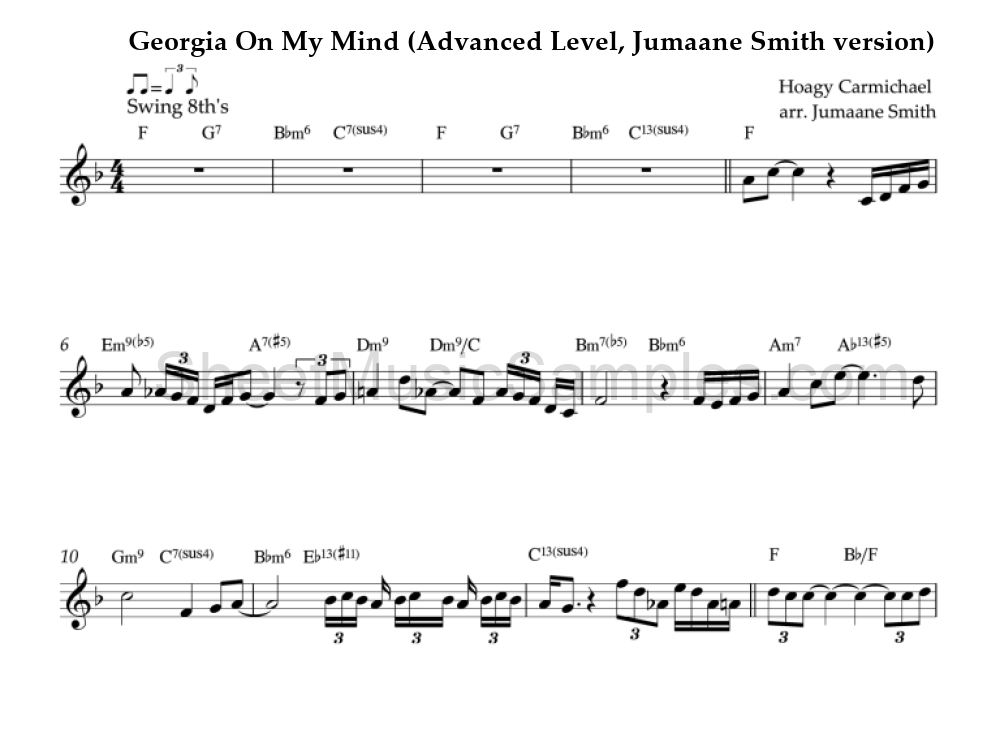 Georgia On My Mind (Advanced Level, Jumaane Smith version)