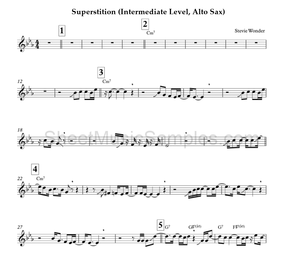 Superstition (Intermediate Level, Alto Sax)