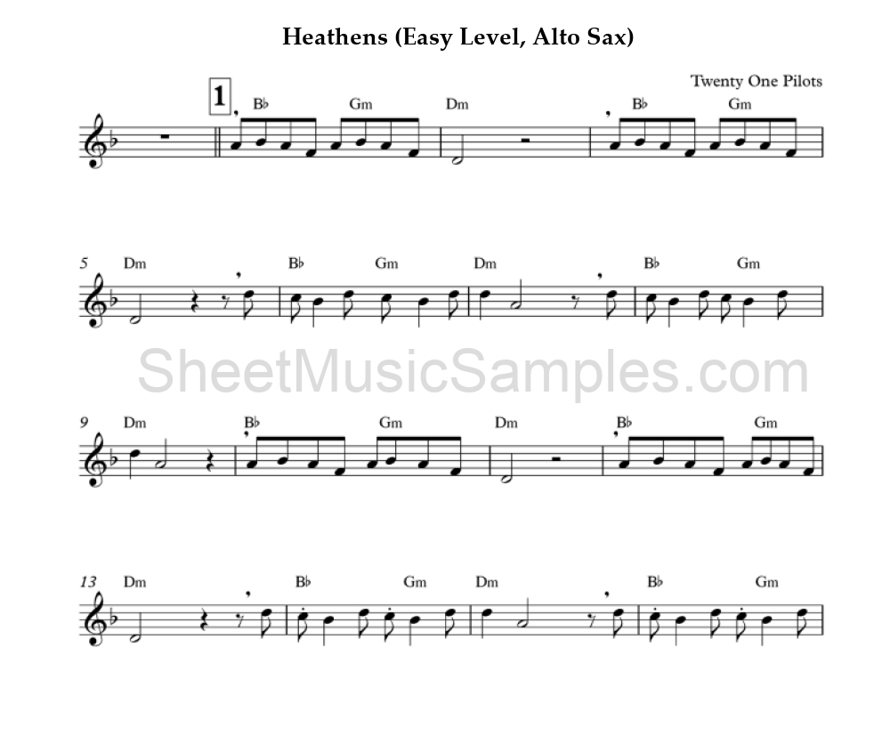 Heathens (Easy Level, Alto Sax)