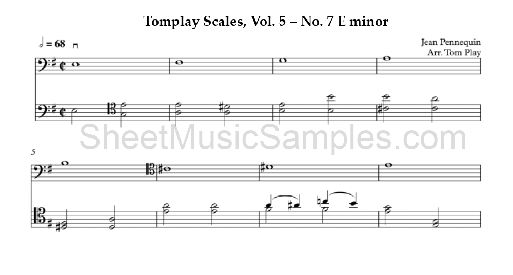 Tomplay Scales, Vol. 5 – No. 7 E minor