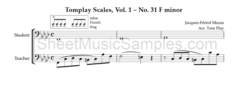 Tomplay Scales, Vol. 1 – No. 31 F minor