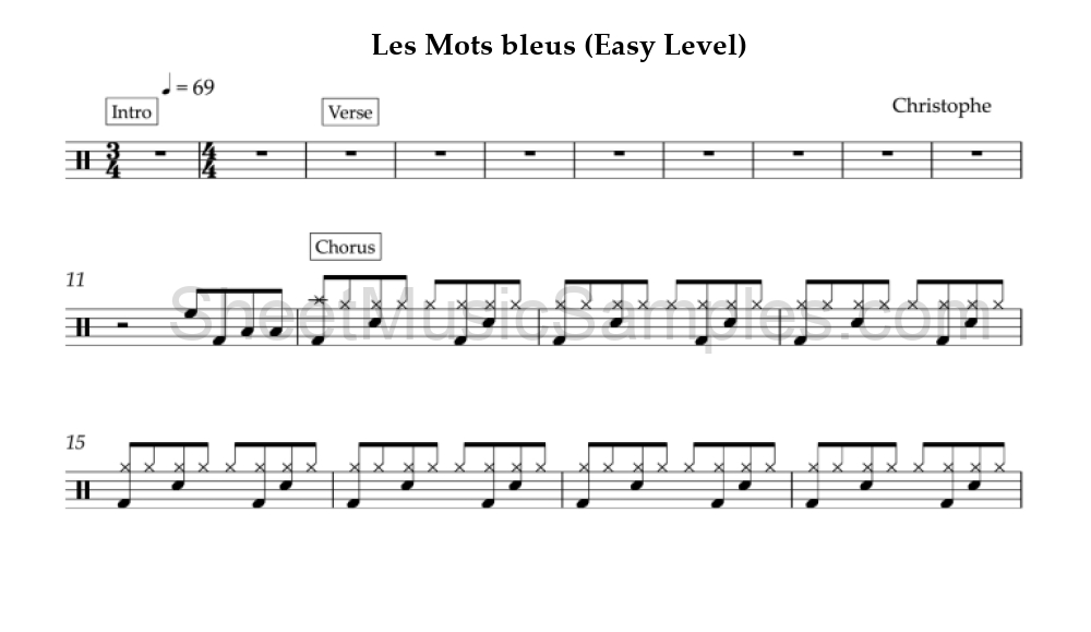 Les Mots bleus (Easy Level)