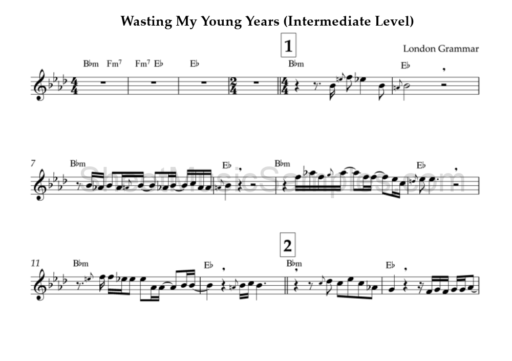 Wasting My Young Years (Intermediate Level)