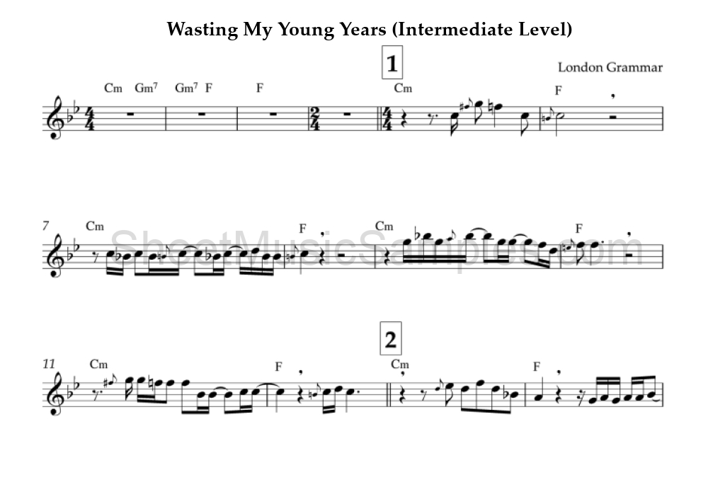 Wasting My Young Years (Intermediate Level)